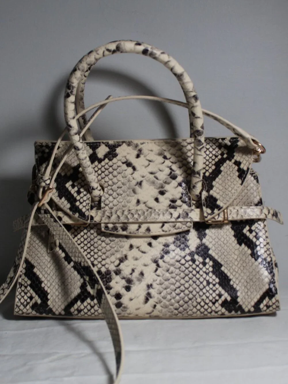 NEW Simkhai River Snake Print Leather Top Handle Shoulder Bag